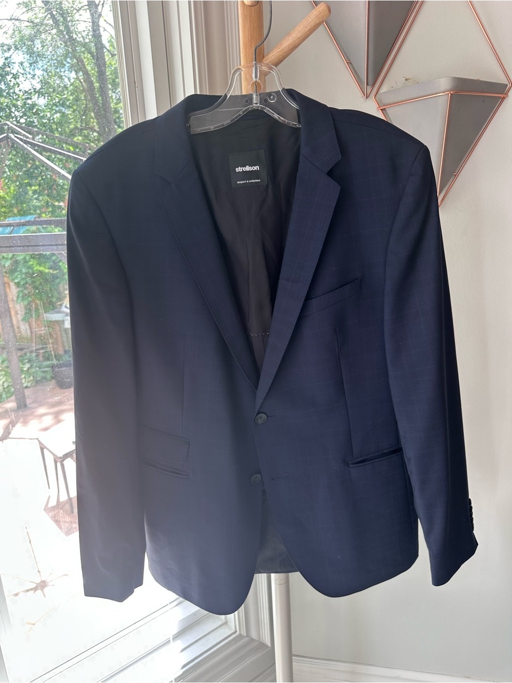 Strellson Men's Navy Two-Button Suit Jacket Sport Coat Blazer Wool Blend EU 50